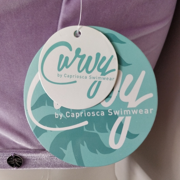 VELVET LILAC ZIP FRILL SLEEVE BIKINI TOP sz 16 - Picture 7 of 10